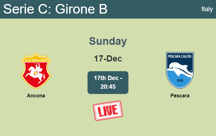 How to watch Ancona vs. Pescara on live stream and at what time