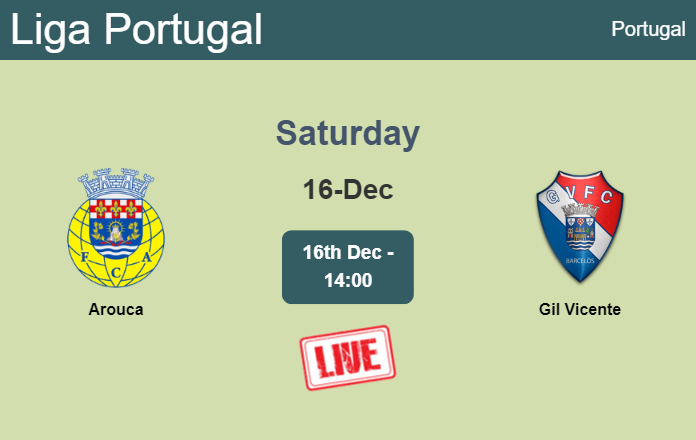 How to watch Arouca vs. Gil Vicente on live stream and at what time