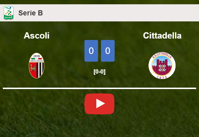 Ascoli draws 0-0 with Cittadella with Filippo Pittarello missing a penalty. HIGHLIGHTS