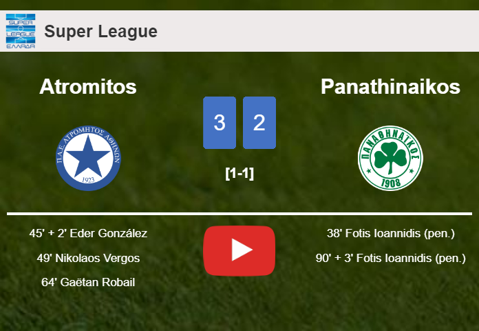 Atromitos beats Panathinaikos 3-2. HIGHLIGHTS