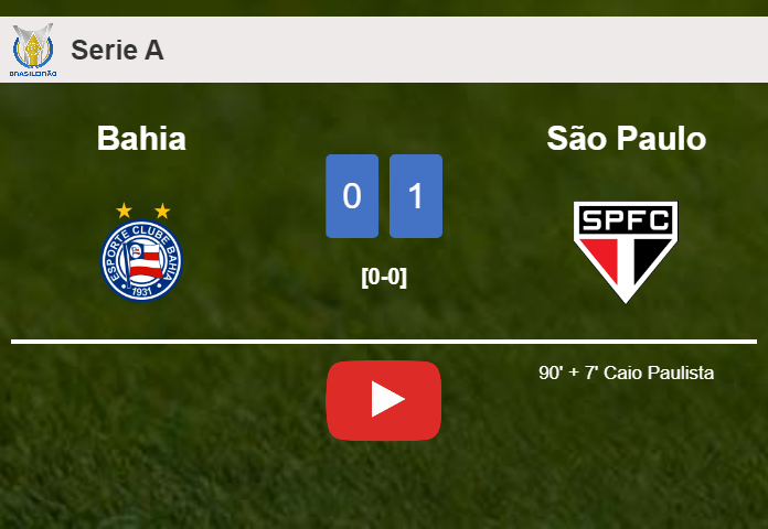 São Paulo beats Bahia 1-0 with a late goal scored by C. Paulista. HIGHLIGHTS