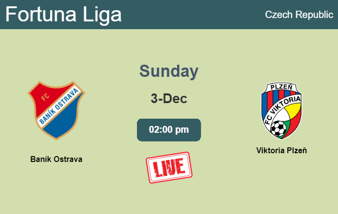 How to watch Baník Ostrava vs. Viktoria Plzeň on live stream and at what time