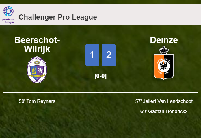 Deinze recovers a 0-1 deficit to overcome Beerschot-Wilrijk 2-1
