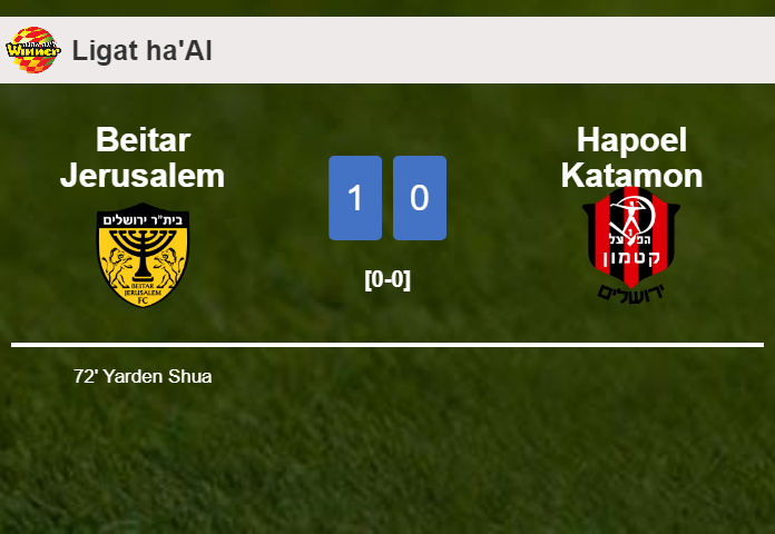 Beitar Jerusalem beats Hapoel Katamon 1-0 with a goal scored by Y. Shua