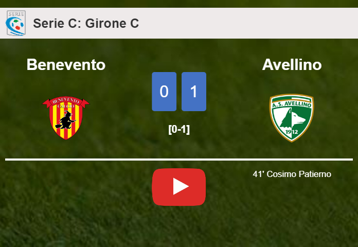 Avellino conquers Benevento 1-0 with a goal scored by C. Patierno. HIGHLIGHTS