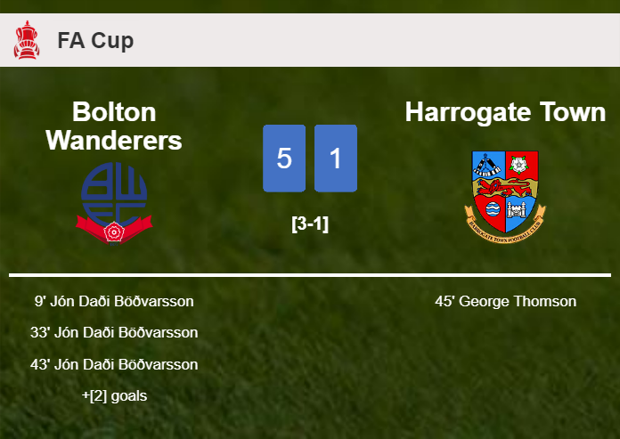 Bolton Wanderers wipes out Harrogate Town 5-1 after playing a great match