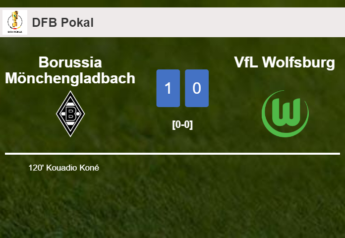 Borussia Mönchengladbach conquers VfL Wolfsburg 1-0 with a late goal scored by K. Koné