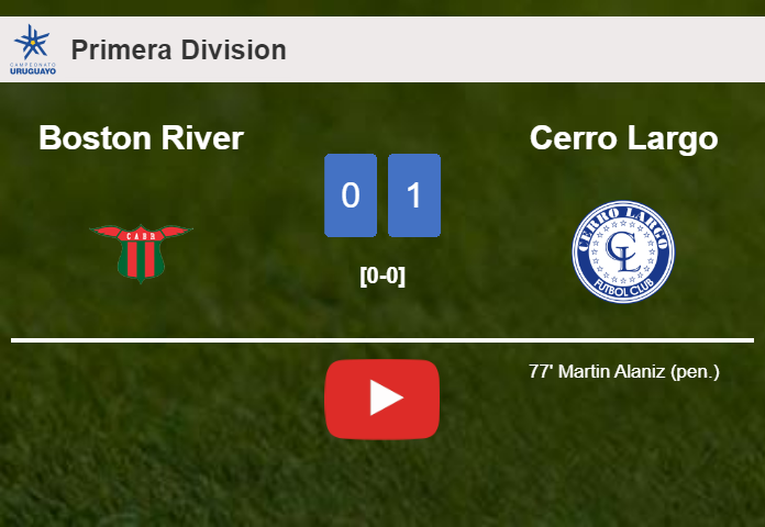 Cerro Largo overcomes Boston River 1-0 with a goal scored by M. Alaniz. HIGHLIGHTS