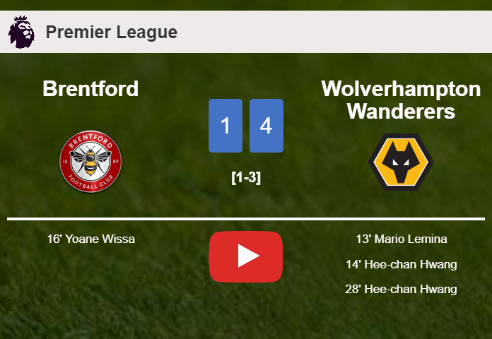 Wolverhampton Wanderers prevails over Brentford 4-1. HIGHLIGHTS