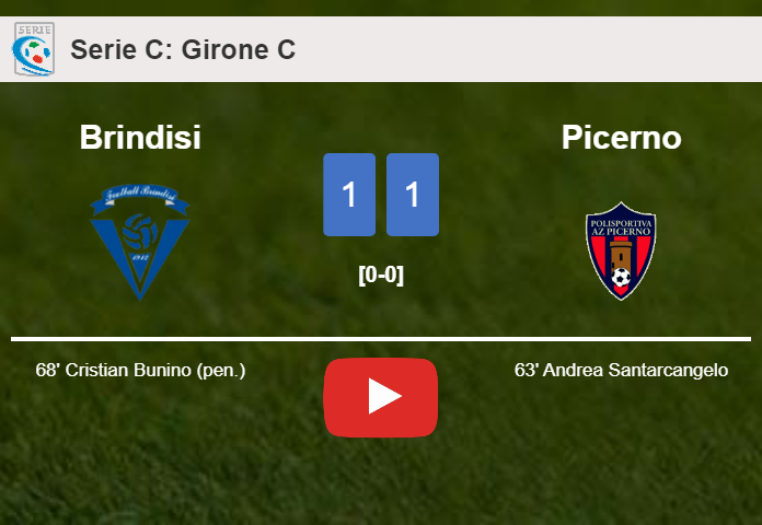 Brindisi and Picerno draw 1-1 on Sunday. HIGHLIGHTS