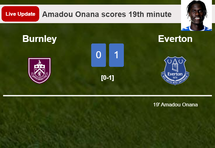 Burnley vs Everton live updates: Amadou Onana scores opening goal in Premier League match (0-1)