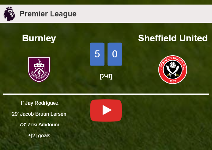 Burnley destroys Sheffield United 5-0 with an outstanding performance. HIGHLIGHTS