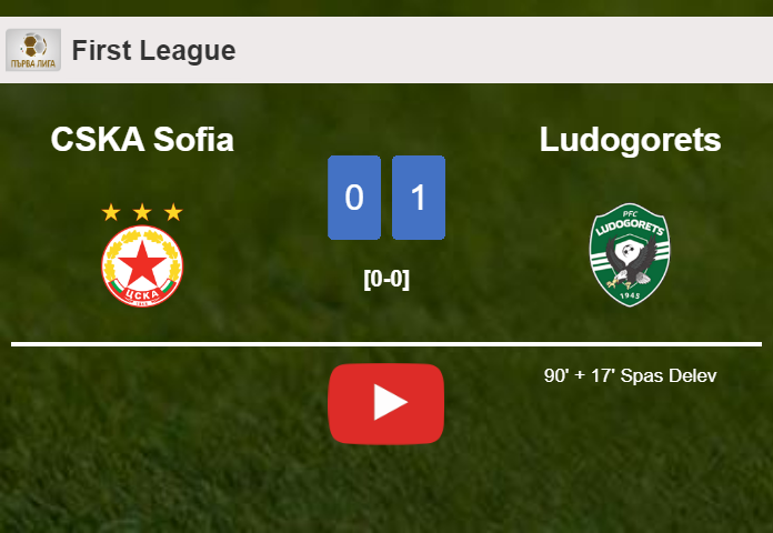 Ludogorets conquers CSKA Sofia 1-0 with a late goal scored by S. Delev. HIGHLIGHTS
