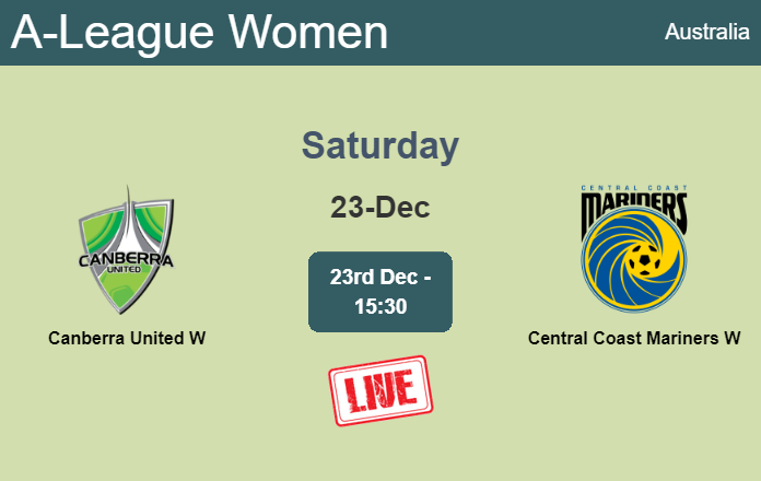 How to watch Canberra United W vs. Central Coast Mariners W on live stream and at what time