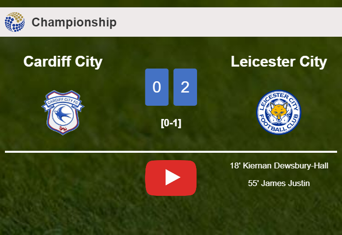 Leicester City defeated Cardiff City with a 2-0 win. HIGHLIGHTS
