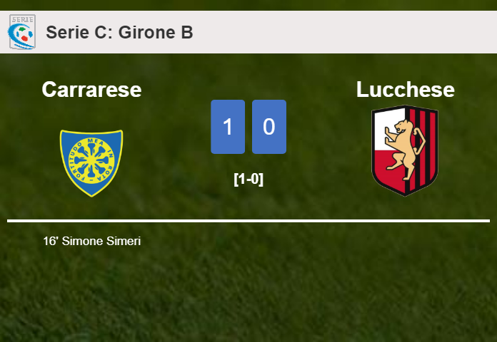 Carrarese tops Lucchese 1-0 with a goal scored by S. Simeri