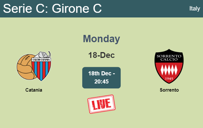 How to watch Catania vs. Sorrento on live stream and at what time