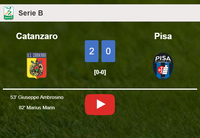Catanzaro surprises Pisa with a 2-0 win. HIGHLIGHTS