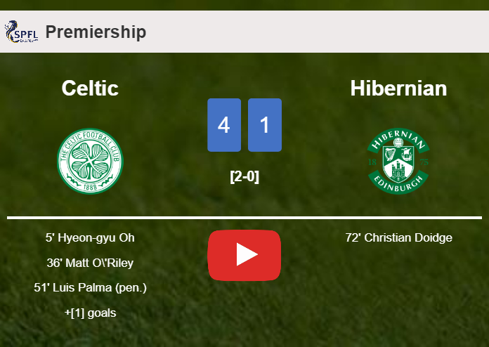 Celtic crushes Hibernian 4-1 with a superb performance. HIGHLIGHTS