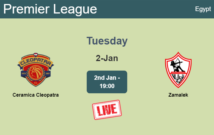 How to watch Ceramica Cleopatra vs. Zamalek on live stream and at what time