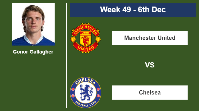 FANTASY PREMIER LEAGUE. Conor Gallagher stats before facing Manchester United on Wednesday 6th of December for the 49th week.