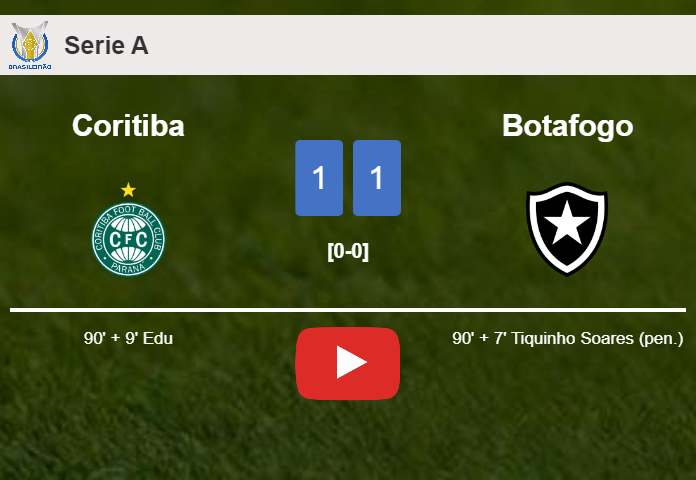 Coritiba snatches a draw against Botafogo. HIGHLIGHTS