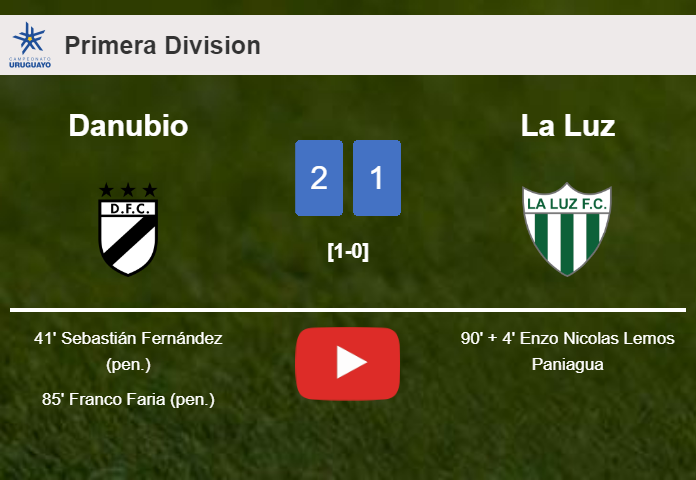 Danubio seizes a 2-1 win against La Luz. HIGHLIGHTS