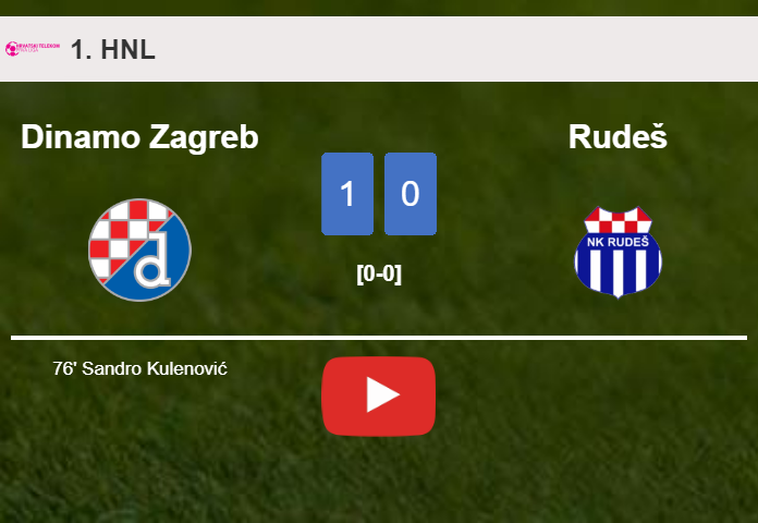 Dinamo Zagreb overcomes Rudeš 1-0 with a goal scored by S. Kulenović. HIGHLIGHTS