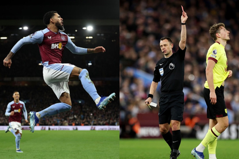 Douglas Luiz's Dramatic Double Bar Strike Secures Aston Villa's Victory Over 10 Man Burnley