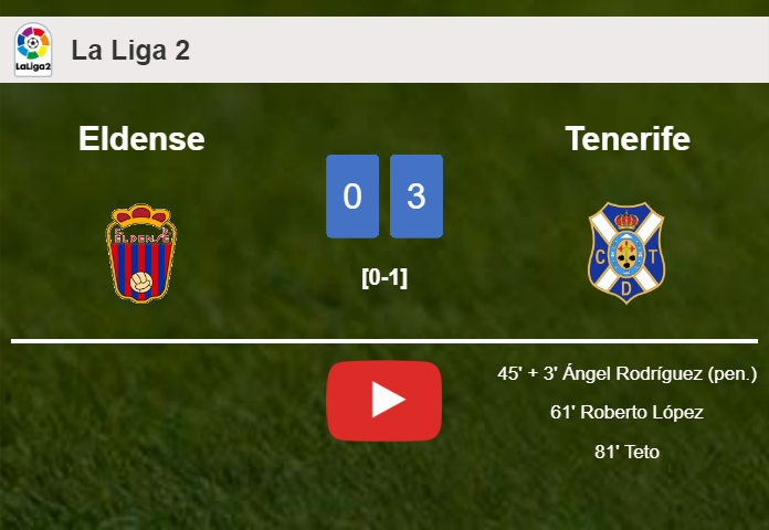 Tenerife beats Eldense 3-0. HIGHLIGHTS