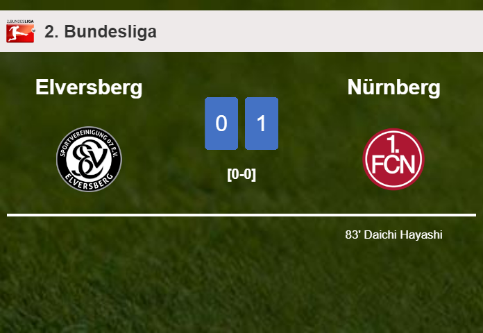 Nürnberg prevails over Elversberg 1-0 with a goal scored by D. Hayashi