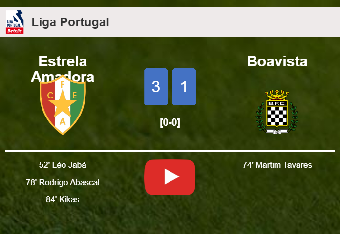 Estrela Amadora overcomes Boavista 3-1. HIGHLIGHTS
