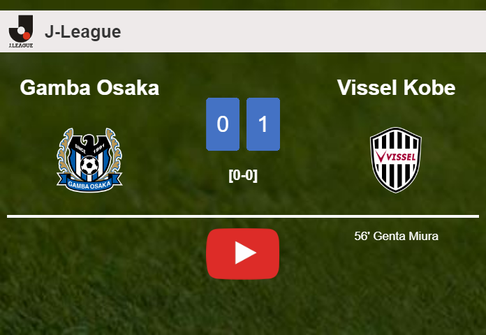 Vissel Kobe conquers Gamba Osaka 1-0 with a late and unfortunate own goal from G. Miura. HIGHLIGHTS