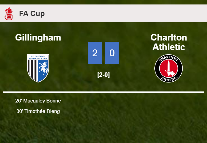 Gillingham beats Charlton Athletic 2-0 on Saturday