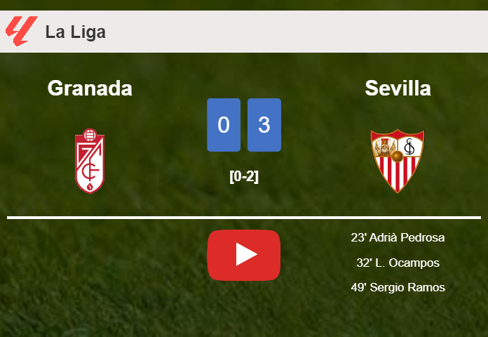 Sevilla overcomes Granada 3-0. HIGHLIGHTS