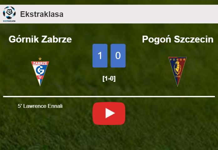 Górnik Zabrze overcomes Pogoń Szczecin 1-0 with a goal scored by L. Ennali. HIGHLIGHTS