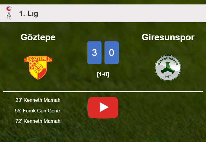 Göztepe estinguishes Giresunspor with 2 goals from K. Mamah. HIGHLIGHTS