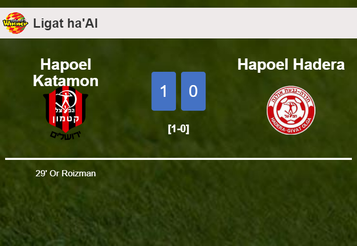 Hapoel Katamon beats Hapoel Hadera 1-0 with a goal scored by O. Roizman