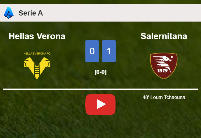 Salernitana prevails over Hellas Verona 1-0 with a goal scored by L. Tchaouna. HIGHLIGHTS