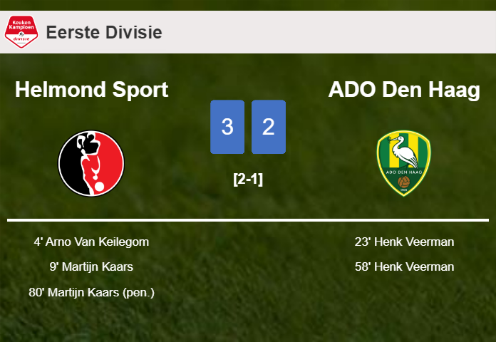 Helmond Sport prevails over ADO Den Haag 3-2
