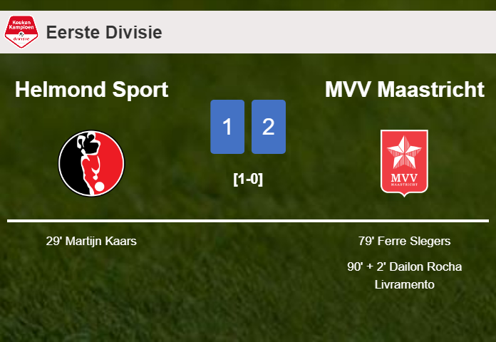 MVV Maastricht recovers a 0-1 deficit to defeat Helmond Sport 2-1