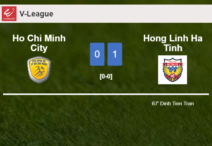 Hong Linh Ha Tinh defeats Ho Chi Minh City 1-0 with a goal scored by D. Tien