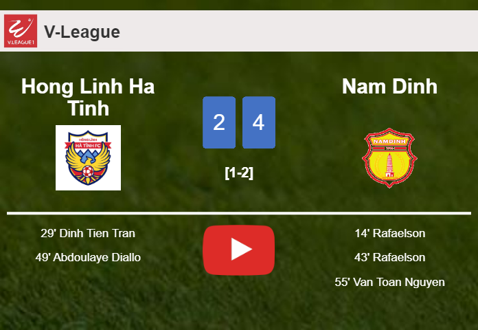 Nam Dinh defeats Hong Linh Ha Tinh 4-2. HIGHLIGHTS