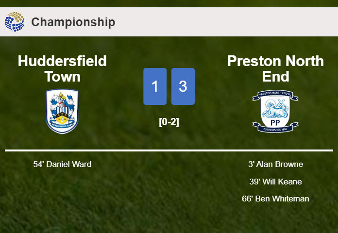Preston North End defeats Huddersfield Town 3-1