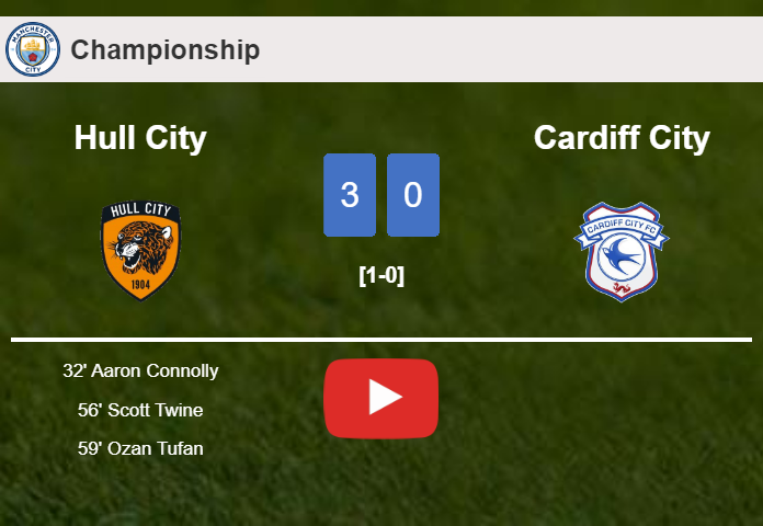 Hull City conquers Cardiff City 3-0. HIGHLIGHTS