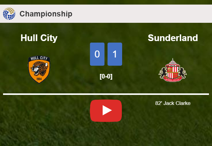 Sunderland overcomes Hull City 1-0 with a goal scored by J. Clarke. HIGHLIGHTS