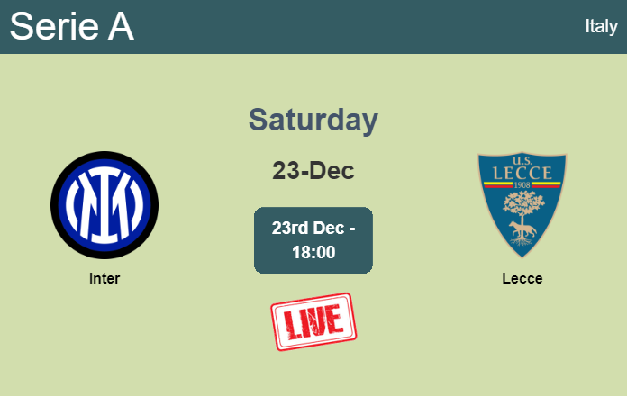 How to watch Inter vs. Lecce on live stream and at what time