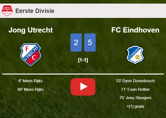 FC Eindhoven tops Jong Utrecht 5-2 after playing a incredible match. HIGHLIGHTS