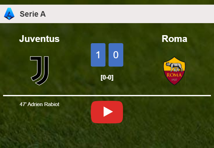 Juventus prevails over Roma 1-0 with a goal scored by A. Rabiot. HIGHLIGHTS