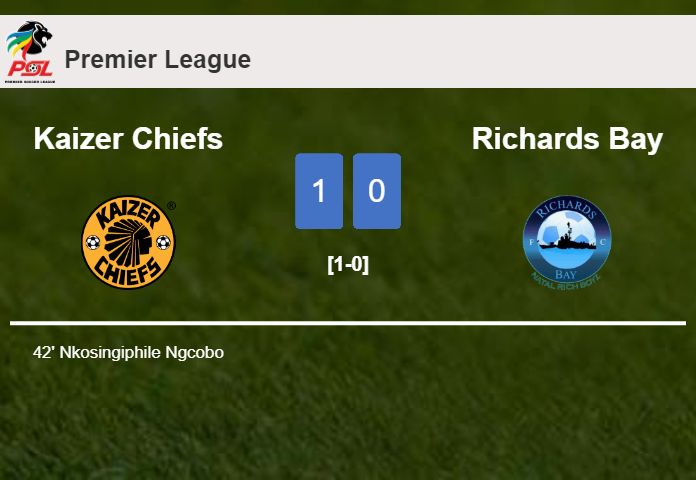 Kaizer Chiefs conquers Richards Bay 1-0 with a goal scored by N. Ngcobo